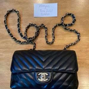 Chanel chevron Mini Rectangle with lghw